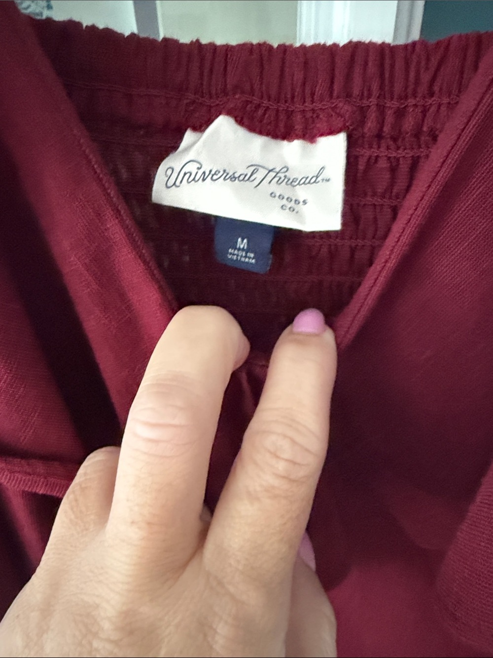 Universal Thread Burgundy Ruffle-Trim Maxi Dress - Picture 2 of 4